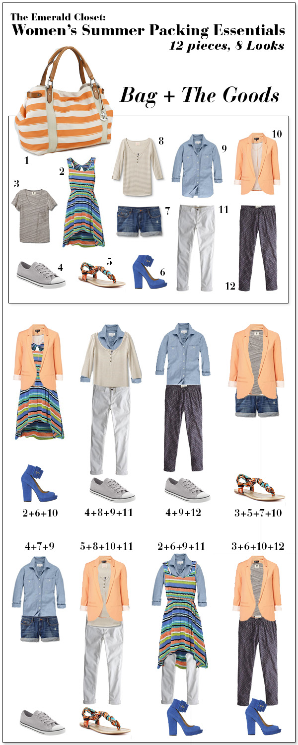 womens summer vacation packing essential 12 pieces 8 looks