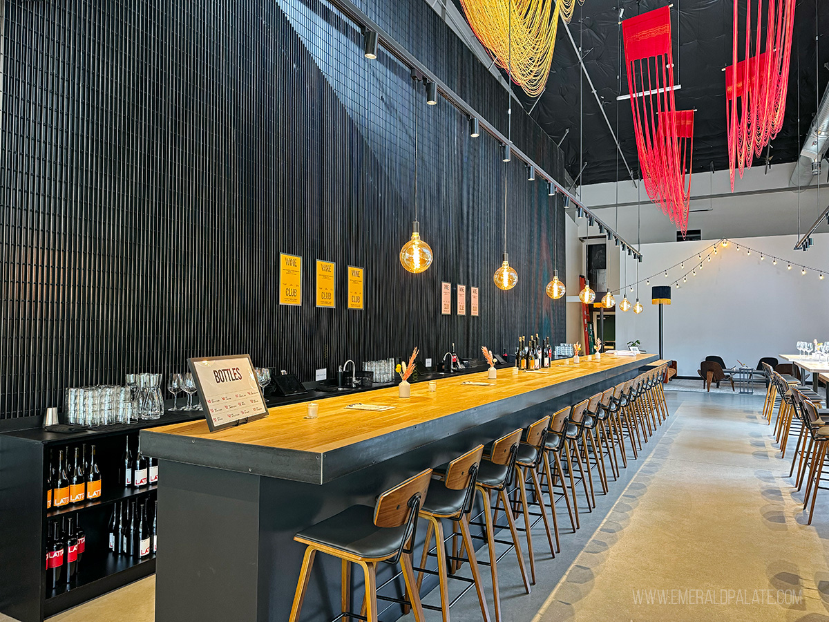 modern tasting room bar at a winery