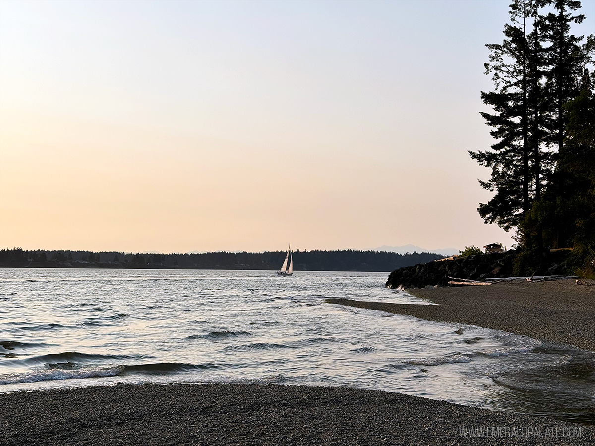 View of water from Burfoot Park during sunset