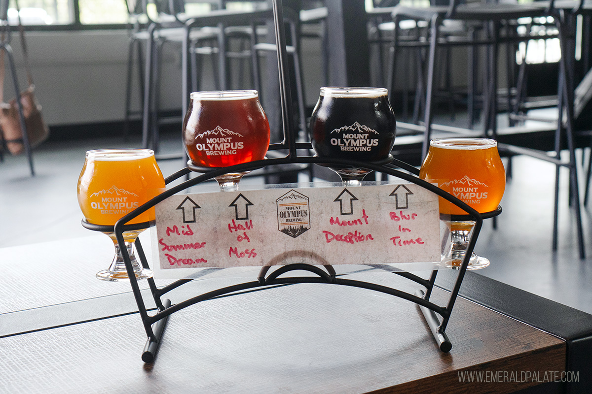 beer tasting flight, one of the best things to do in Olympia, WA