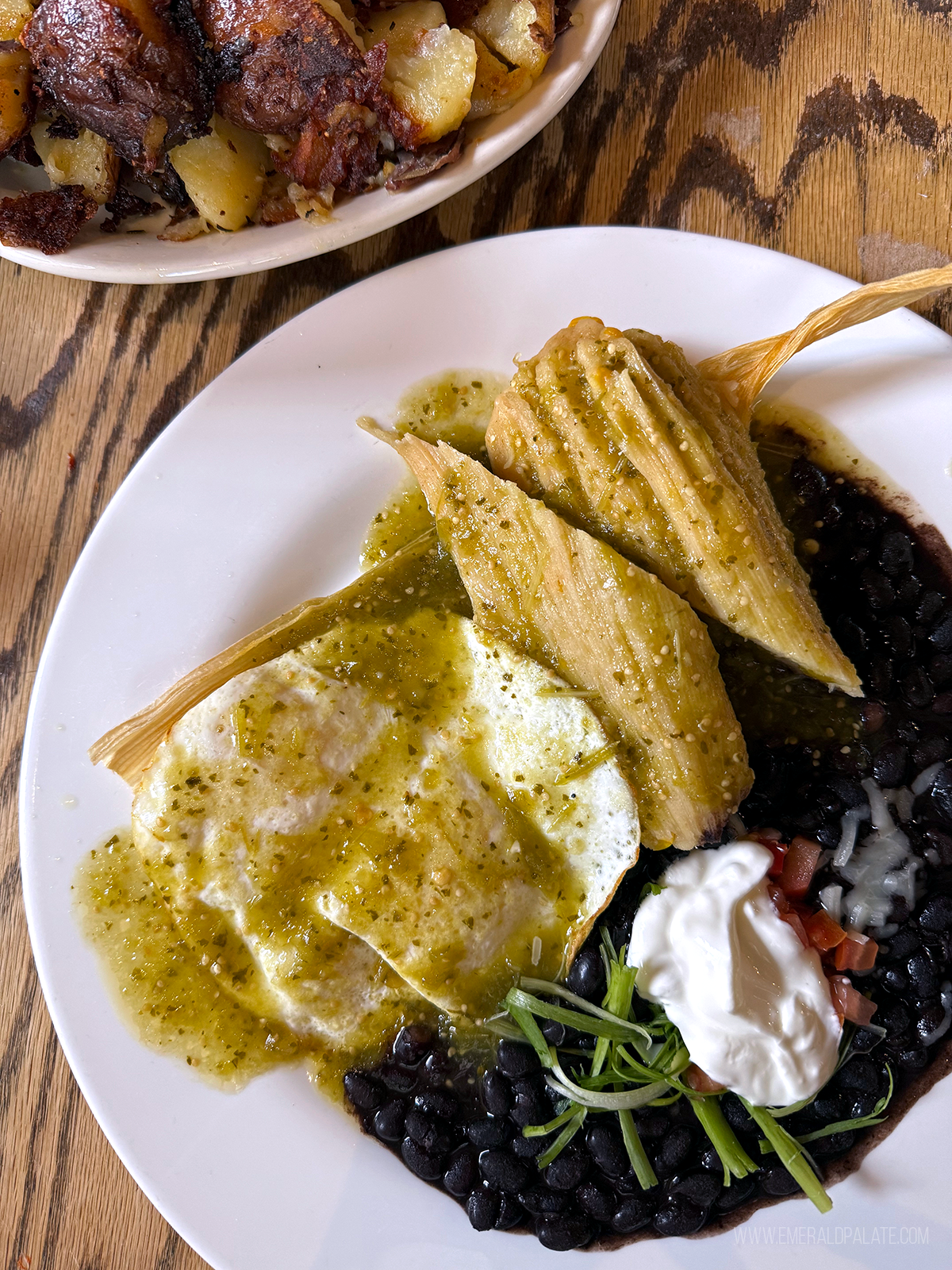 plate of tamales and roast potatoes from one of the best hidden gem San Diego restaurants