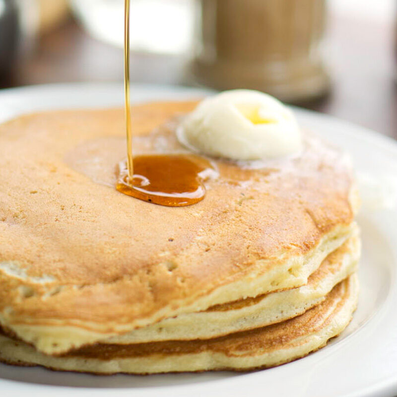 short stack of pancakes at one of the best brunch spots in Seattle