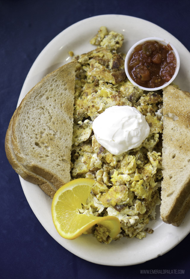 Pepe scrambled eggs from Blueberry Hill