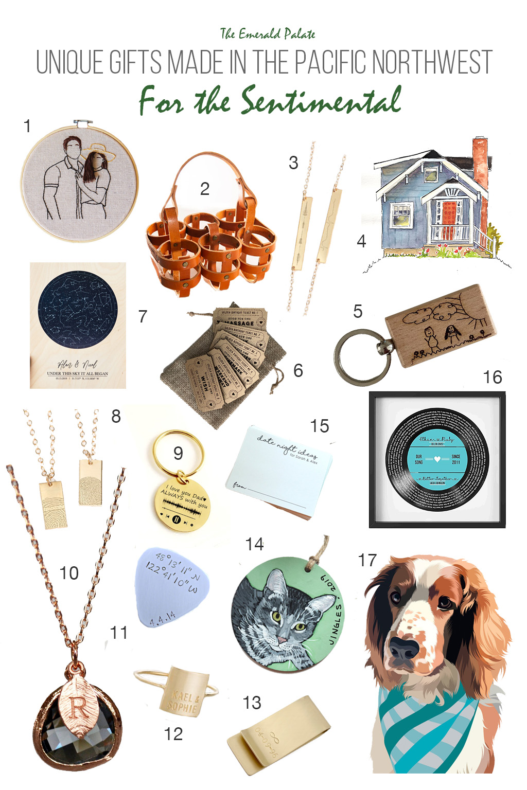 A collection of Pacific Northwest gifts for the sentimental who love personalized gifts