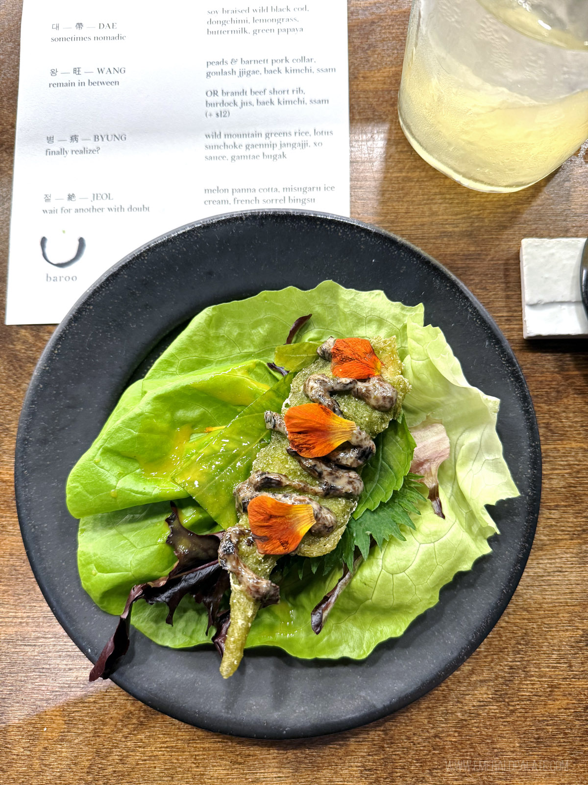 ssam lettuce wrap at one of the most unique LA restaurants