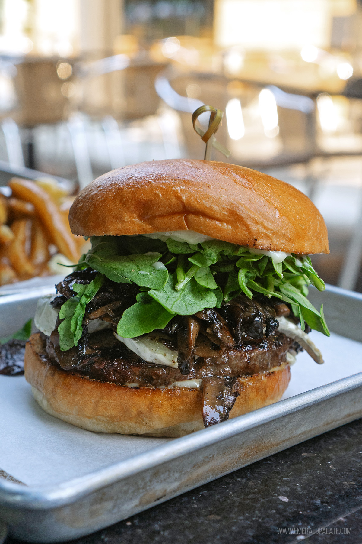 wagyu beef burger from one of the best lunch spots in Seattle