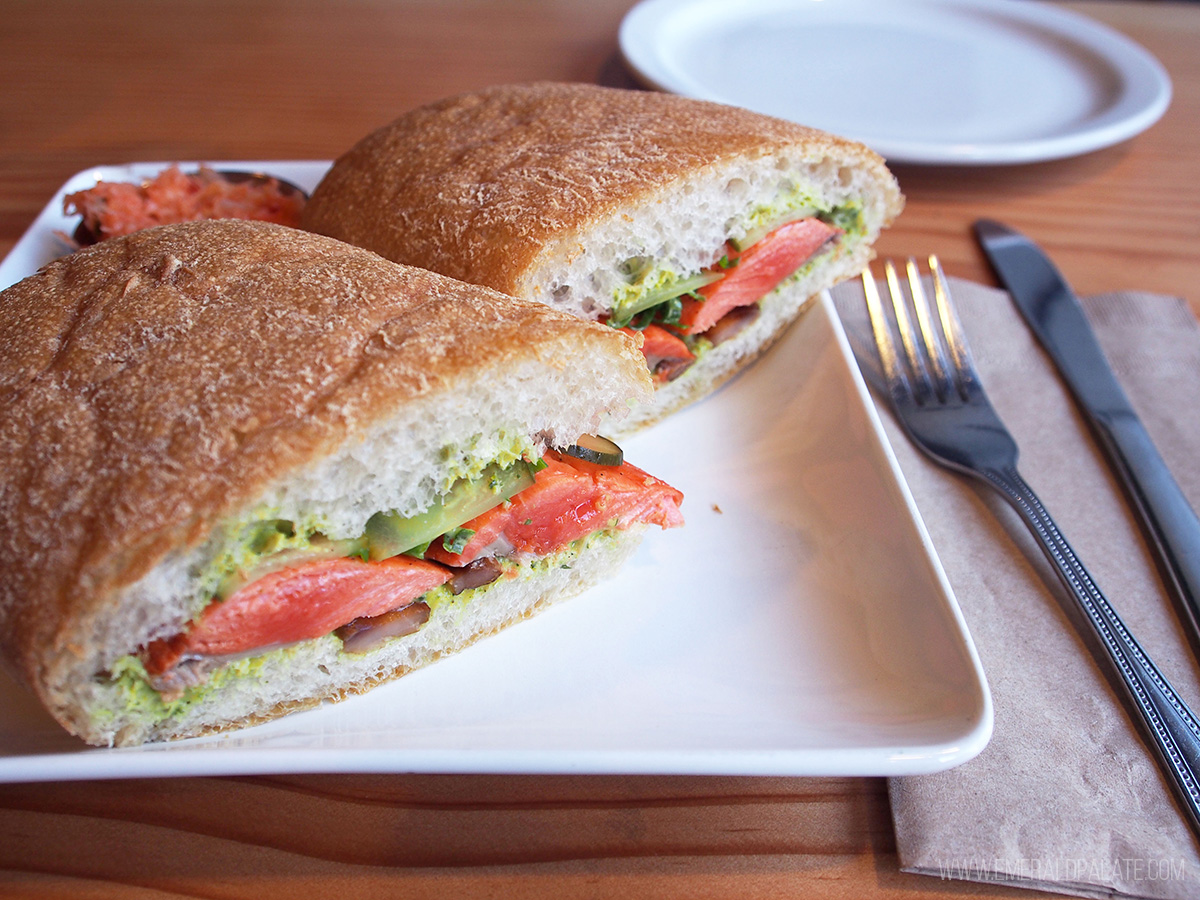 smoked salmon sandwich from a Victoria restaurant