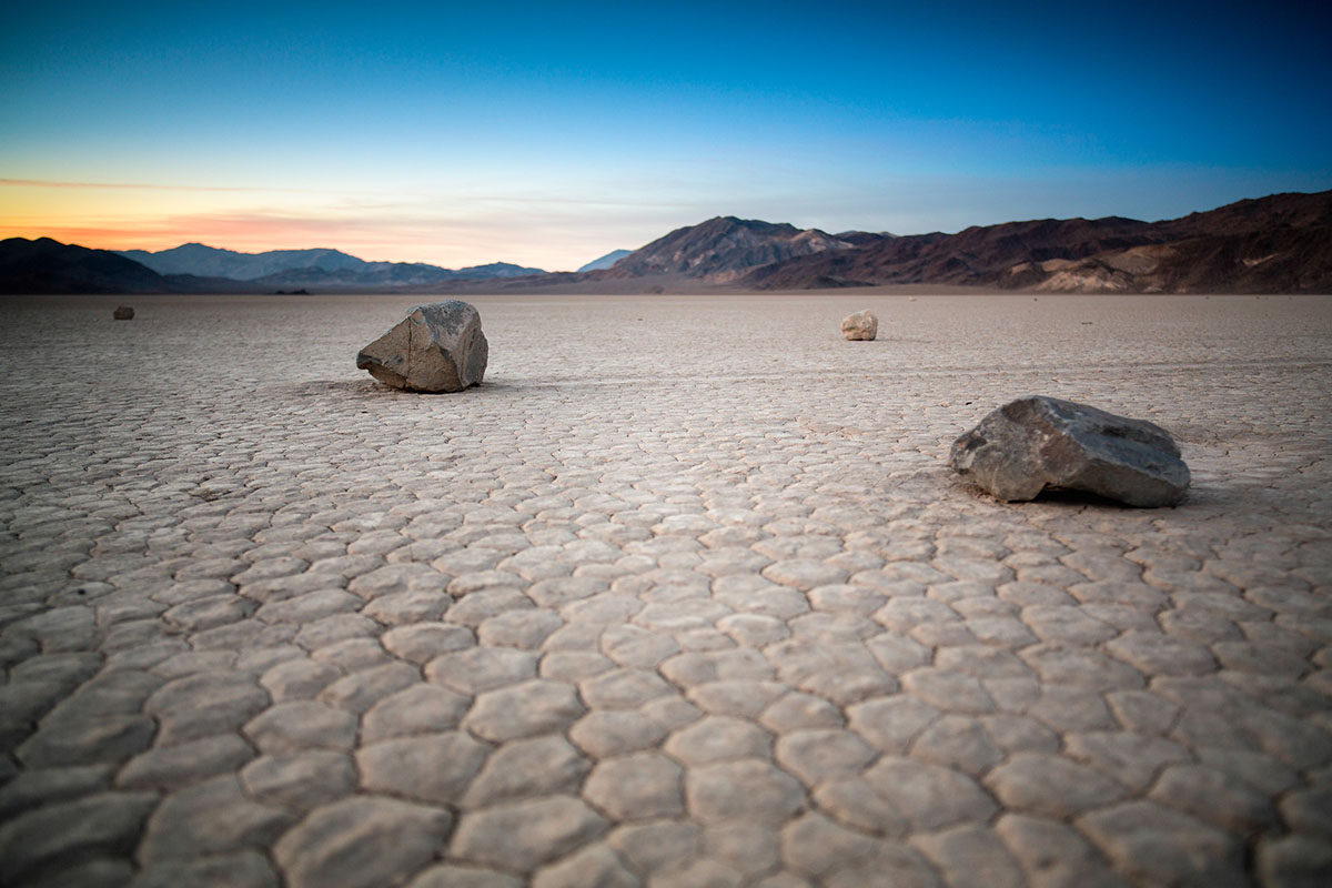 Sailing stones in Death Valley, one of the best places to visit on the west coast