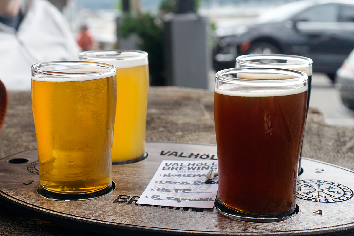 beer flight from a Poulsbo brewery