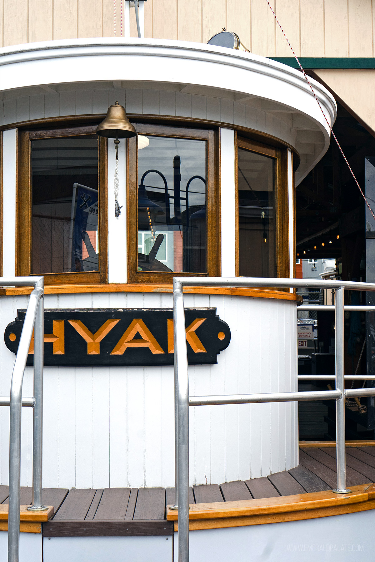 historic boat in downtown Poulsbo