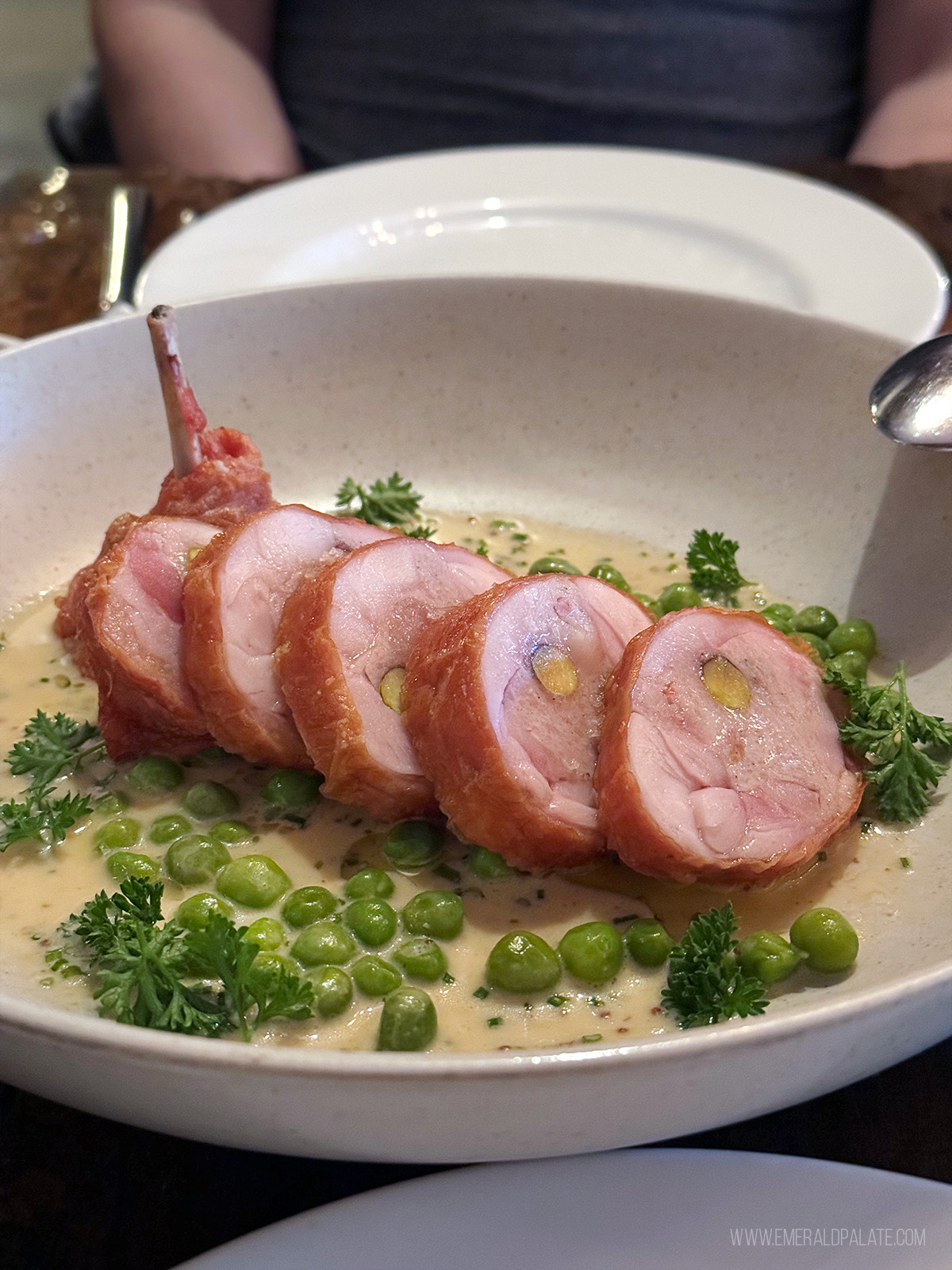 rabbit loin wrapped in mortadella from one of the hidden gem restaurants in Vancouver BC