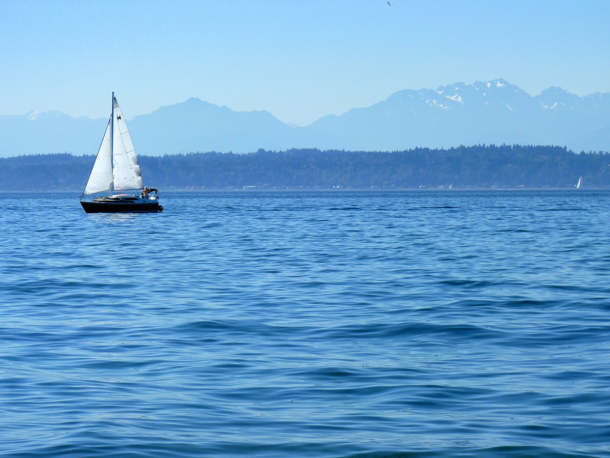 sailboat on the Puget Sound, one of the best Seattle water activities