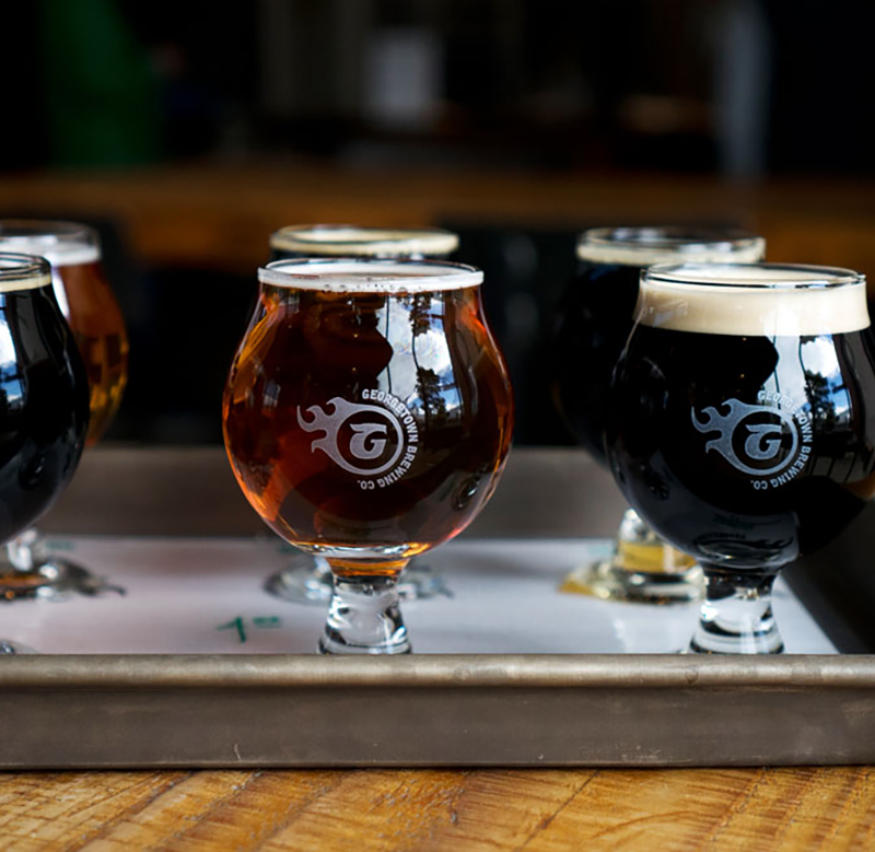 6 beers in a flight from one of the best Seattle breweries