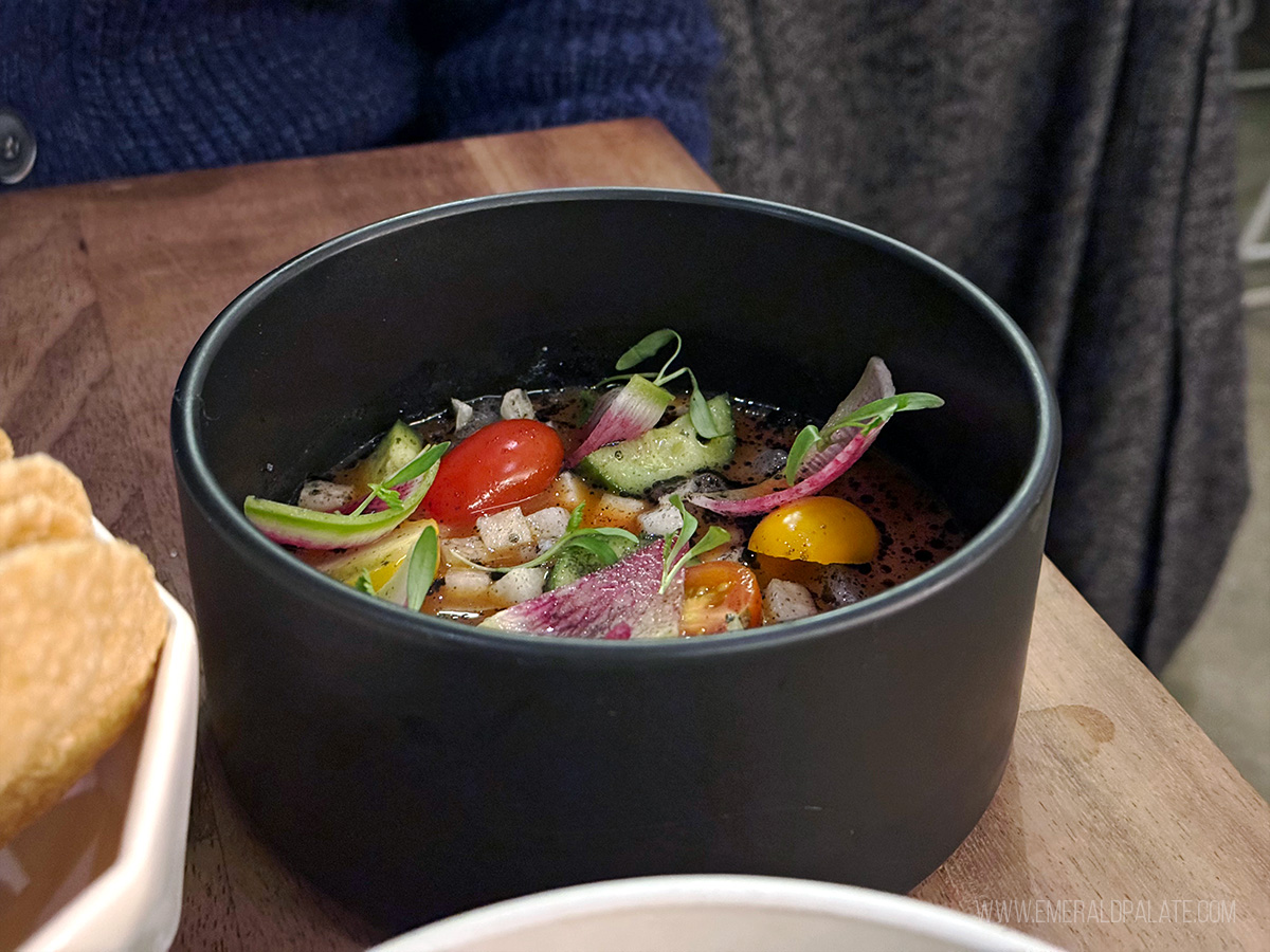 close up of ceviche at one of the most unique restaurants in Los Angeles