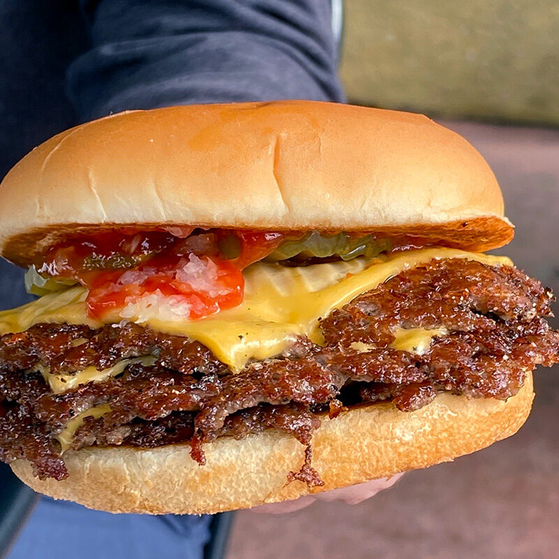 smash burger from one of the most unique restaurants in Los Angeles