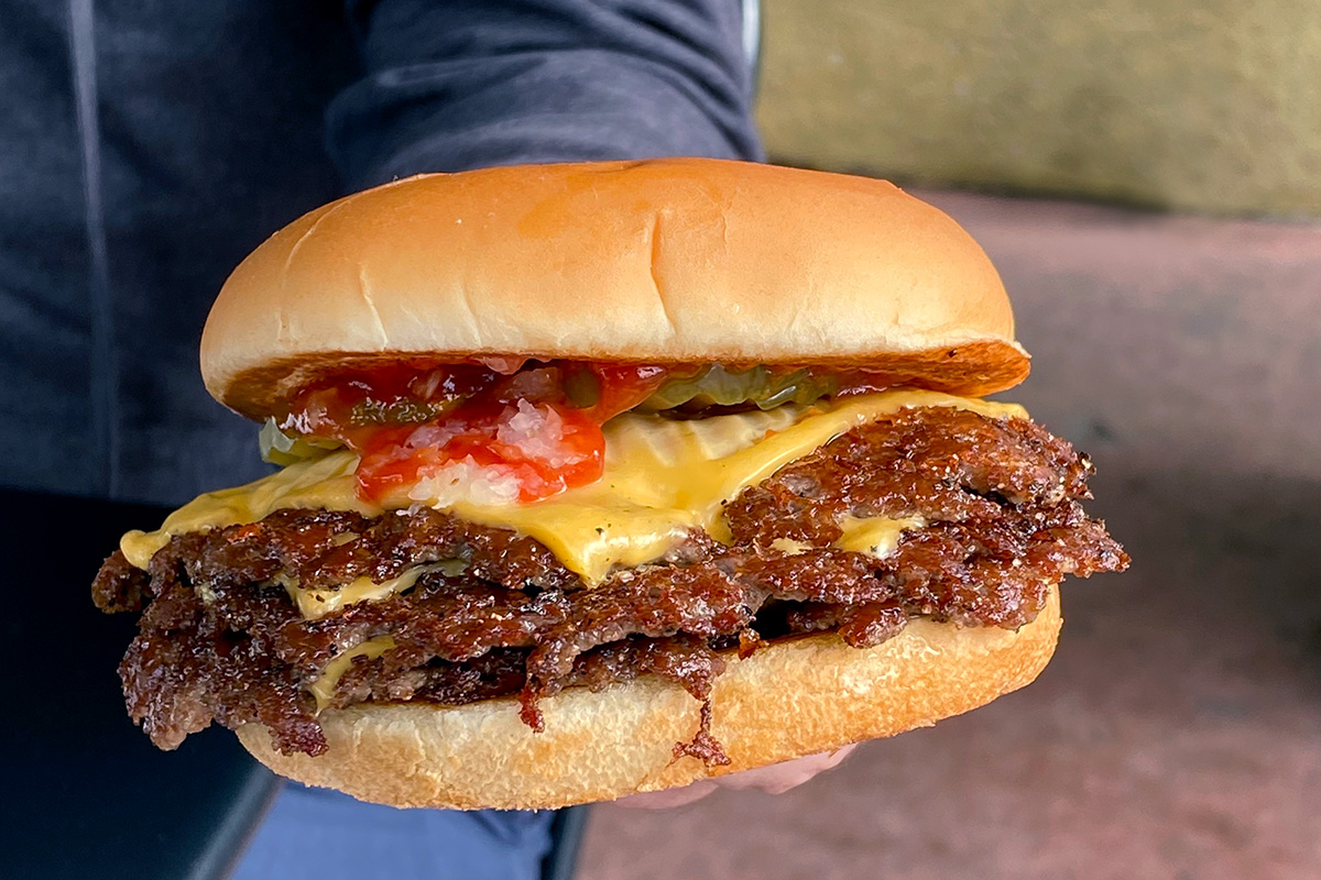 smash burger from one of the most unique restaurants in Los Angeles