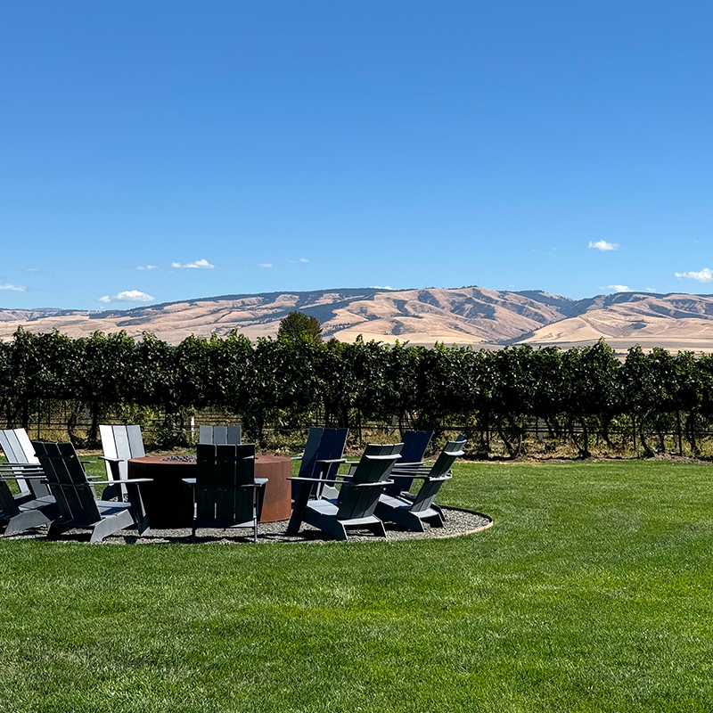 fire pit at a winery, one of the best things to do in Walla Walla