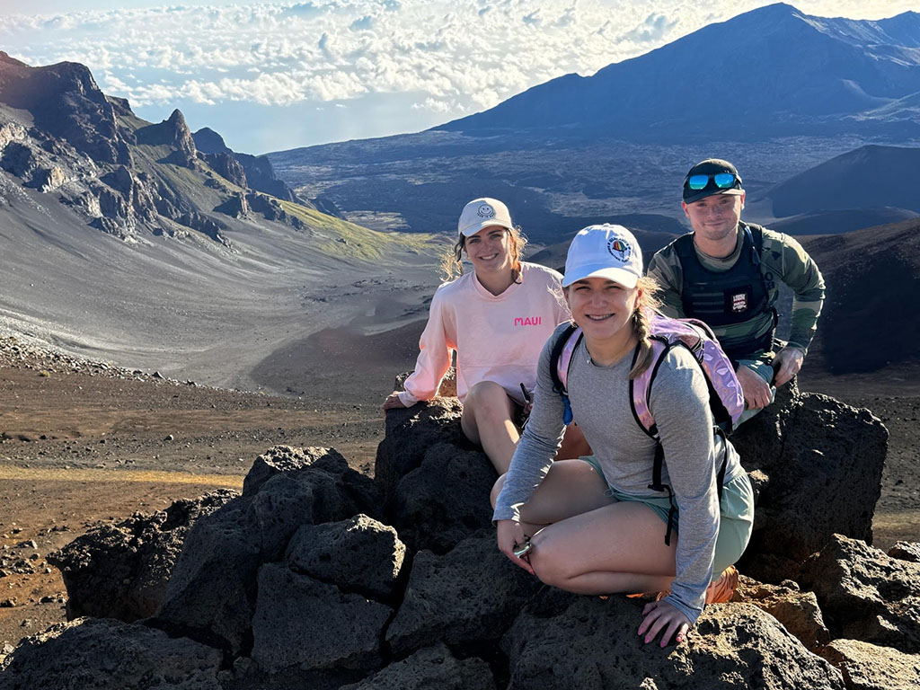 clients hiking Haleakala in Maui