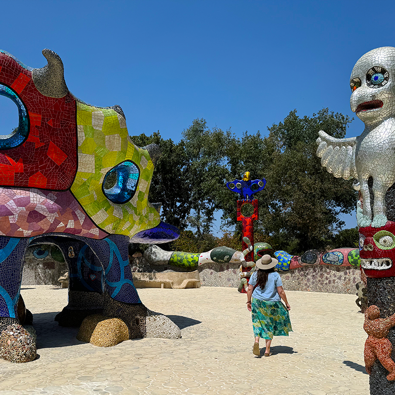 woman walking through a sculpture garden, one of the best outdoor activities in San Diego