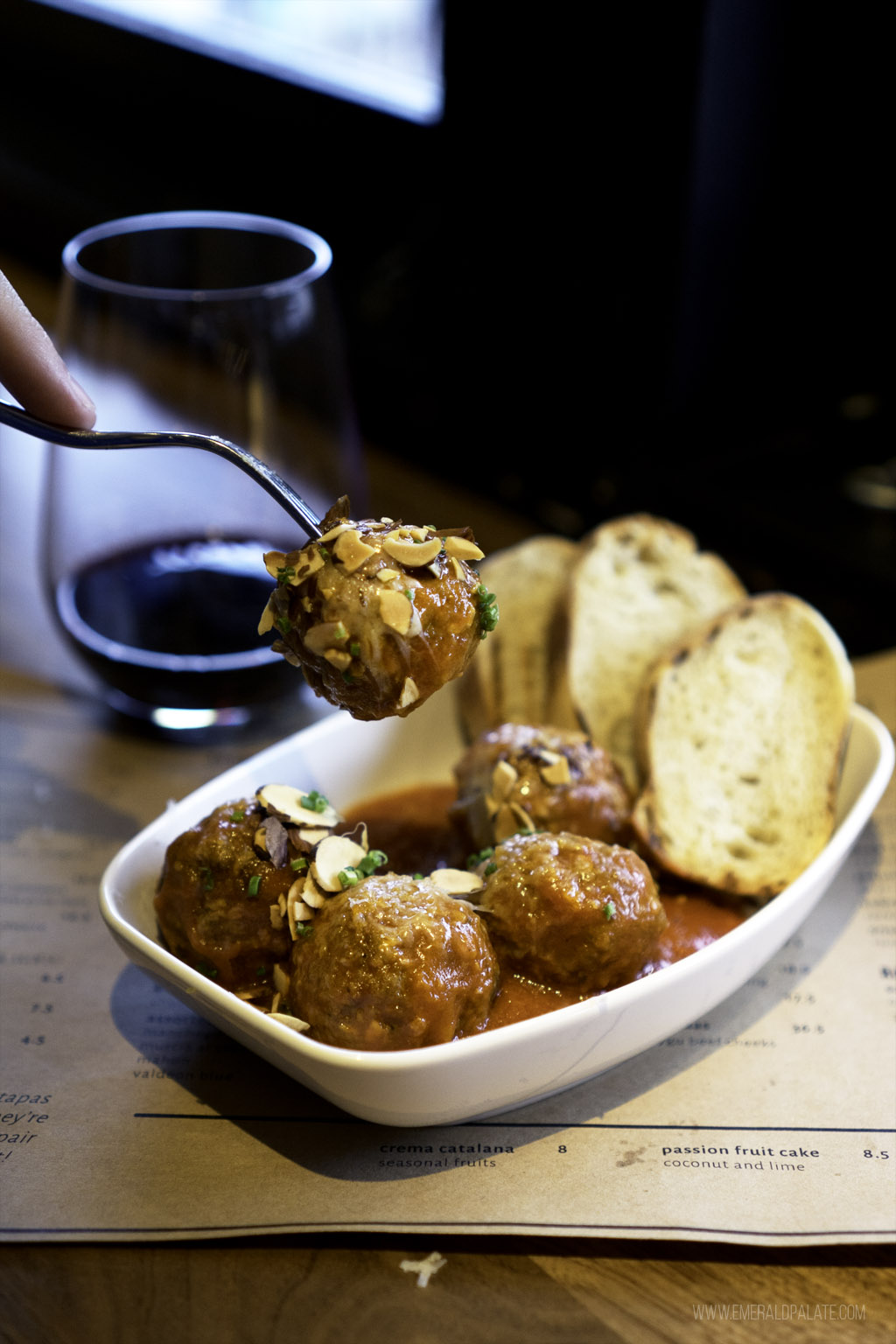 meatball from Bar Oso, one of the best restaurants in Whistler