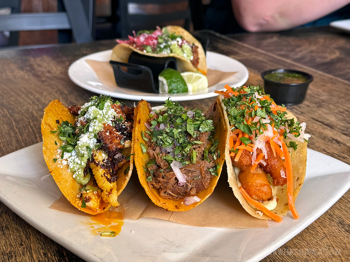 Three tacos from one of the best Walla Walla restaurants