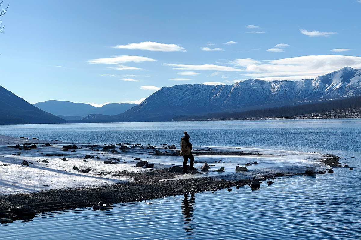 Best things to do in Glacier National Park in winter: walk Lake McDonald's shore