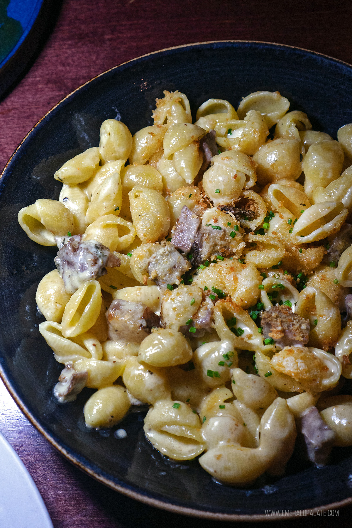 mac and cheese with prime rib bits in it from a restaurant in Kalispell MT