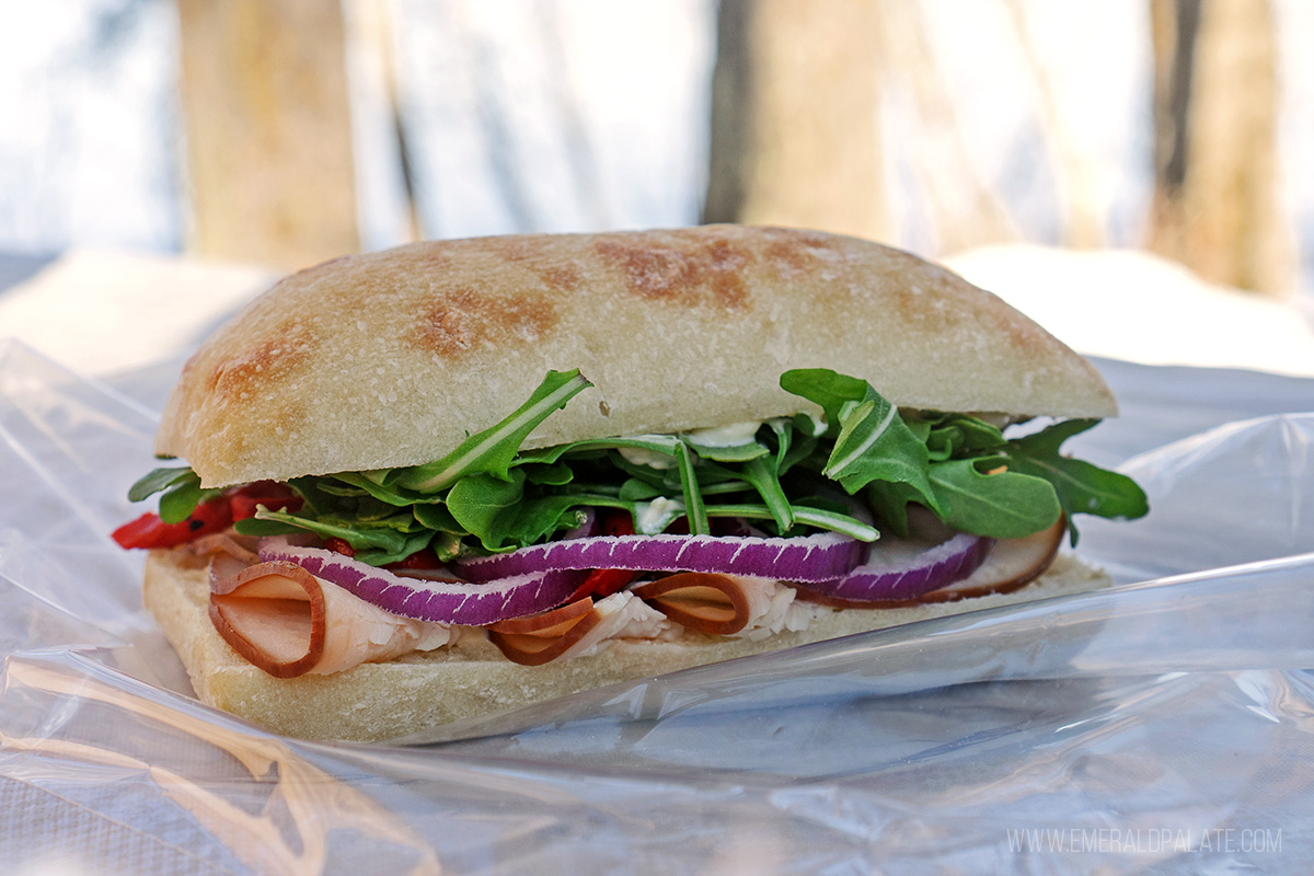 turkey sandwich from a place to eat near Glacier National Park