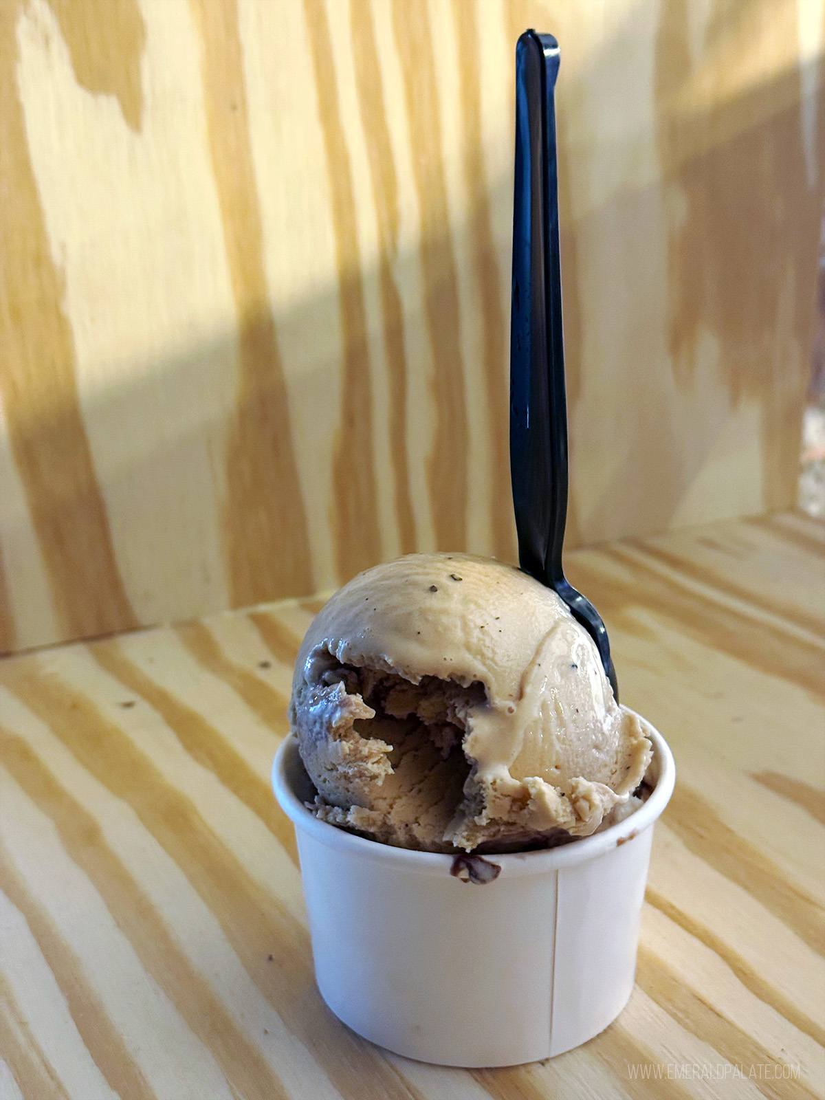 coffee ice cream in a cup from a Kalispell restaurant