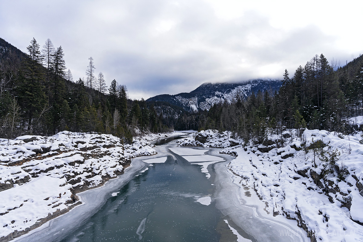 View from Old Benton Bridge near Glacier National Park