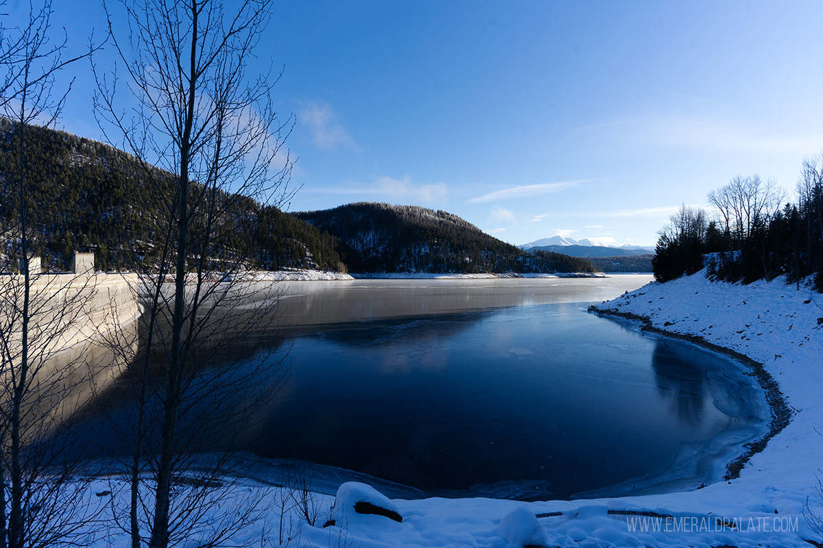 View of Hungry Horse Reservoir, one of the best things to do near Kalispell Montana